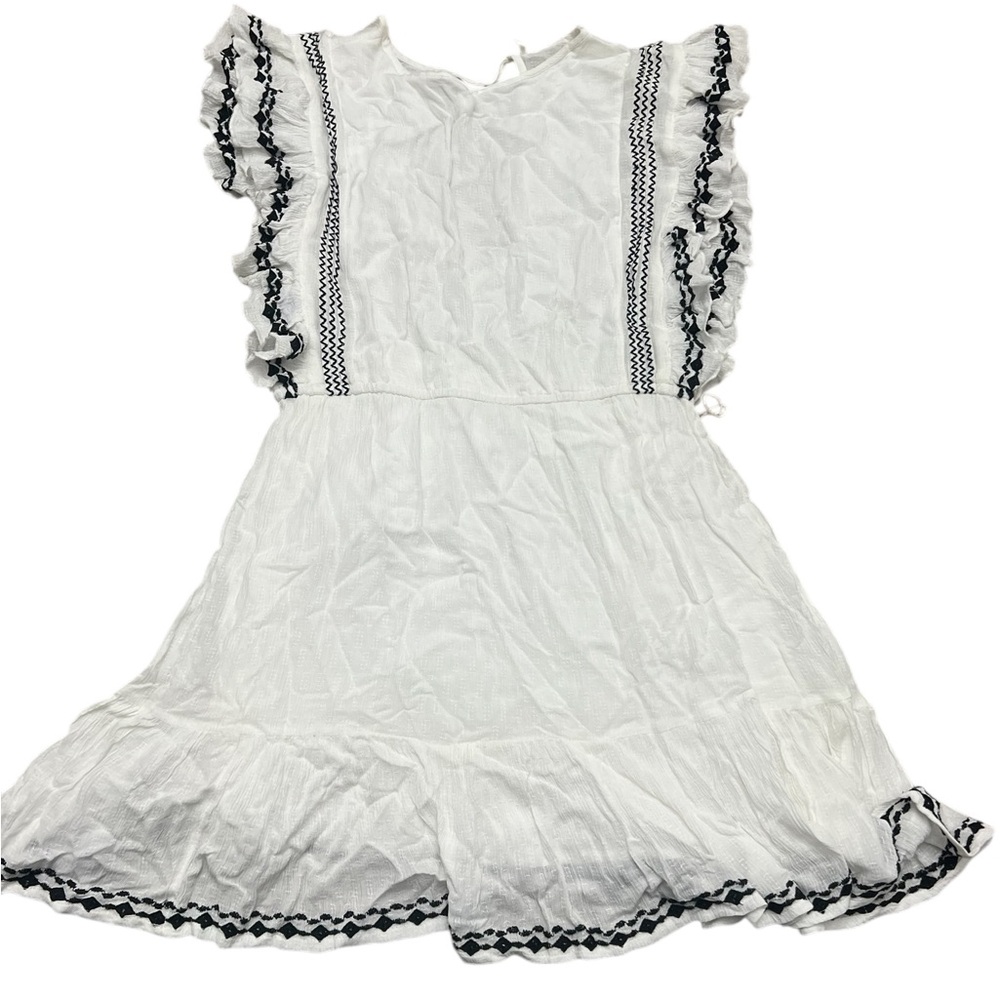 Free people Weekend Brunch Embroidered Mini Dress Medium <missing waist tie> - Picture 8 of 8